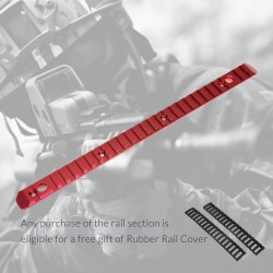JA-2062-RE | ACI 26-Slot M-LOK Full Side Rail (Red)