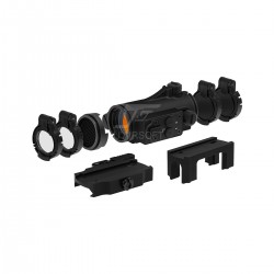 JJ Airsoft ZV-1 Red Dot Sight with Low Mount and Riser (Black)