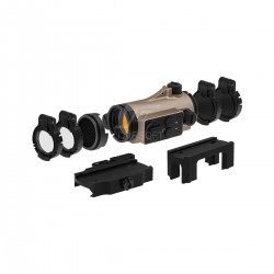JJ Airsoft ZV-1 Red Dot Sight with Low Mount and Riser (Tan)