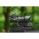 JA-5335-BK | JJ Airsoft ACOG Style 4x32 Scope Red / Green Reticle with Mini Red Dot and Killflash, QD Mount (Black)