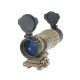 JJ Airsoft EOTech Style 4x FXD Magnifier with Adjustable QD Mount (Tan)